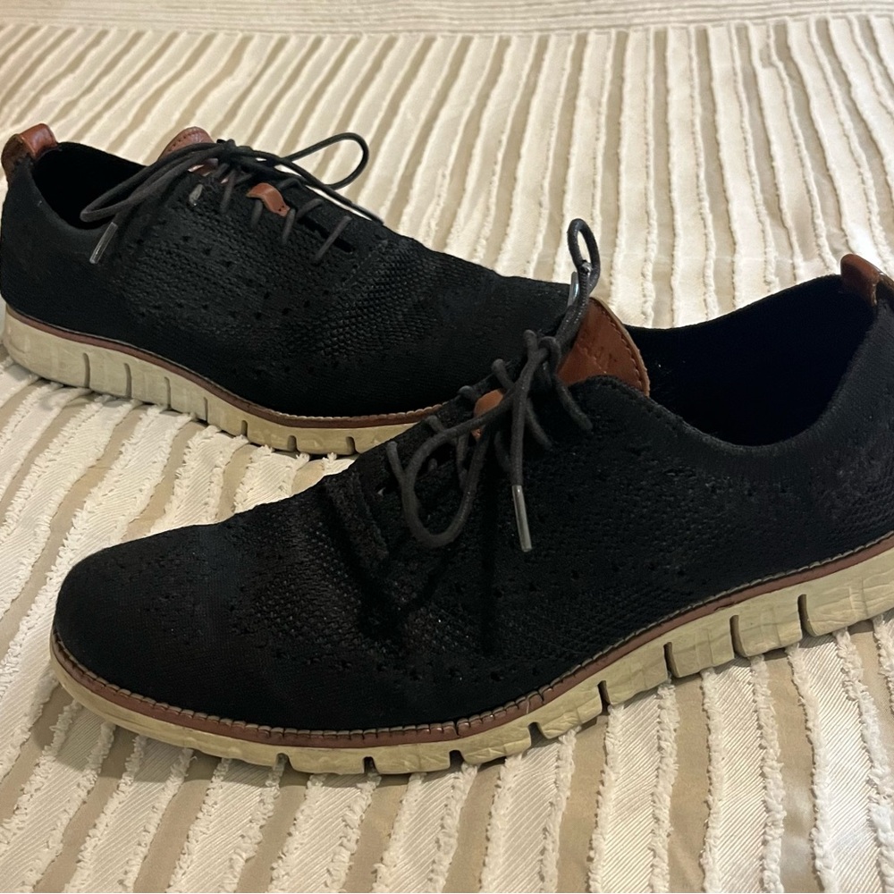 Cole Haan Mens Size 12 ZeroGrand Black Oxford Shoes